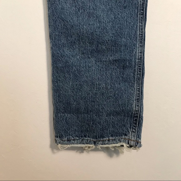 Agolde Riley High Rise Button Fly Straight Crop Jeans in Frequency Size 32 - Picture 8 of 16